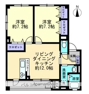 フォブール・セレネⅡ【102号室】の間取り