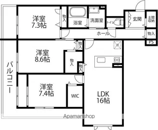 マストテラス金沢泉が丘【205号室】の間取り
