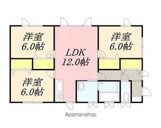 パオス湯川【2階号室】の間取り