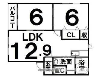 スプレンダーひびき野Ⅰ【1-B号室】の間取り
