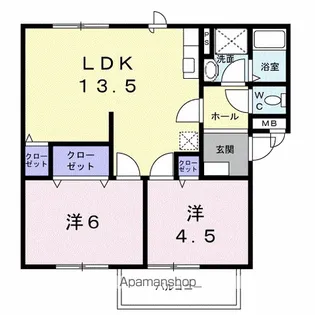 ひまわりB【1階】の間取り