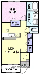アンジュフランⅠ【1階】の間取り