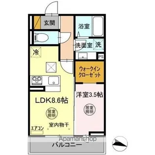 1LDKの間取り画像