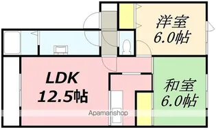 トータス西桔梗C棟【203号室】の間取り