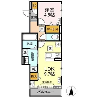 ルヴィータ大秋【1階】の間取り