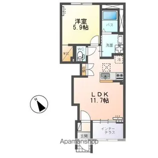 プリマヴェリーナB棟(PRIMAVERINAB)【1階】の間取り