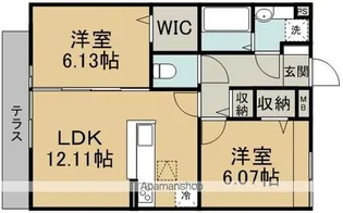 クレセール・コンテス仙波【1階】の間取り