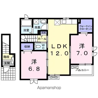 ブランシェⅠ【2階】の間取り