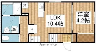 75APARTMENT.東明 L【1階】の間取り