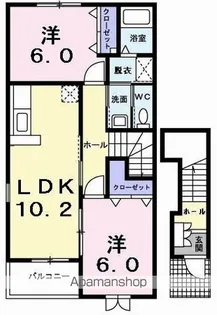 アパルトマンスタシオンB【2階】の間取り