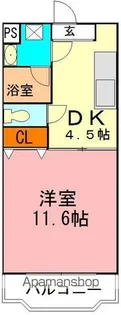 ラルジュヴェール【203号室】の間取り