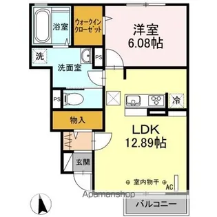 サンハウス梅津【1階】の間取り