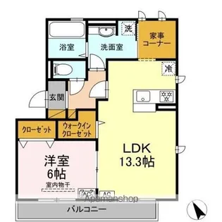 クレーストS【301号室】の間取り