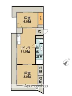 平成マンション【808号室】の間取り
