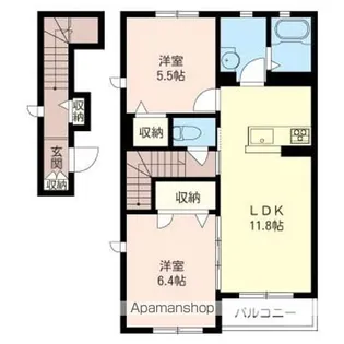 シャルパン【201号室】の間取り