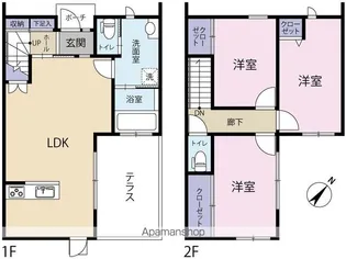 静岡県浜松市中央区佐鳴台3丁目【一戸建】の間取り