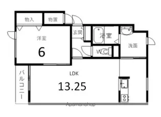 1LDKの間取り画像