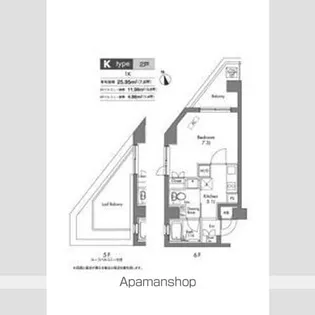 プラウドフラット神楽坂【5階】の間取り
