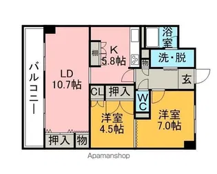 財形第19高砂コーポ【7階】の間取り