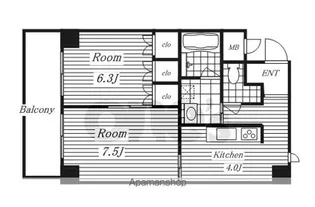 TACHIBANA BOX 24【6D号室】の間取り