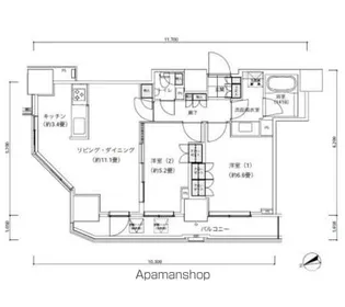 パークキューブ愛宕山タワー【7階】の間取り