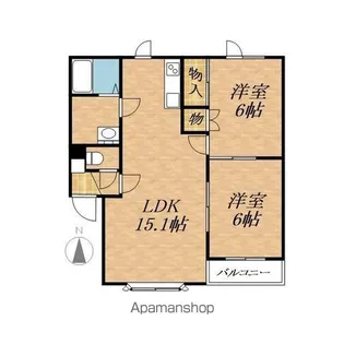 レジデンスプレール【2階】の間取り