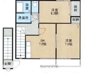 クレール有明B【203号室】の間取り