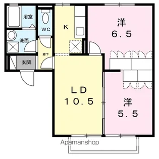 セジュール富士崎【1階】の間取り