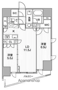 シーズンフラッツ大井町【13階】の間取り