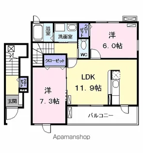 カーサヌエボ【2階】の間取り