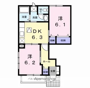 フォンテーヌB【1階】の間取り