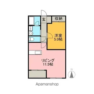ハートフル可児【3階】の間取り