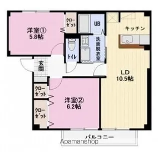 ヴォワール三和 A棟【1階】の間取り