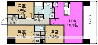 ヴェリテ大阪福島【4階】の間取り