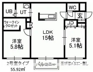LA CLEF東札幌【402号室】の間取り