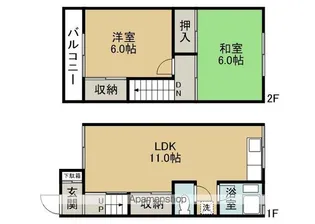 コーポ中由【2階】の間取り
