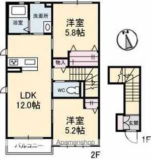 シャーメゾンTKS【2階】の間取り