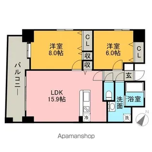 アントゥール薬院【10階】の間取り