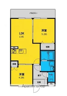 メゾンヴィオレ翔開【2階】の間取り