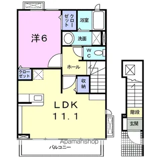 宮城県石巻市開北1丁目【アパート】の間取り