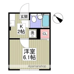 シティハイム国恵ハイムB【202号室】の間取り