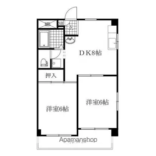 愛知県北名古屋市弥勒寺西1丁目【マンション】の間取り