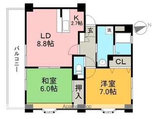 サンモール北竹島【3階】の間取り