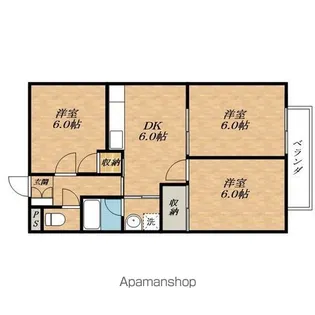 コーポラスれんげ【211号室】の間取り