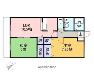 プリムローズ平和【205号室】の間取り