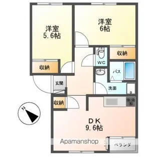 アンジュリーク【1階】の間取り