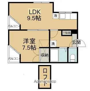 プランドビル八幡Ⅱ【407号室】の間取り