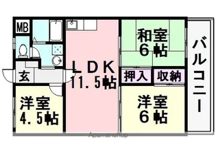 シティハイツ立花1【7階】の間取り