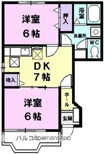 ドミールウェスト【1階】の間取り