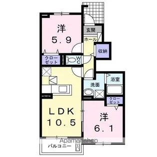 パーク アクシスオスト B【1階】の間取り